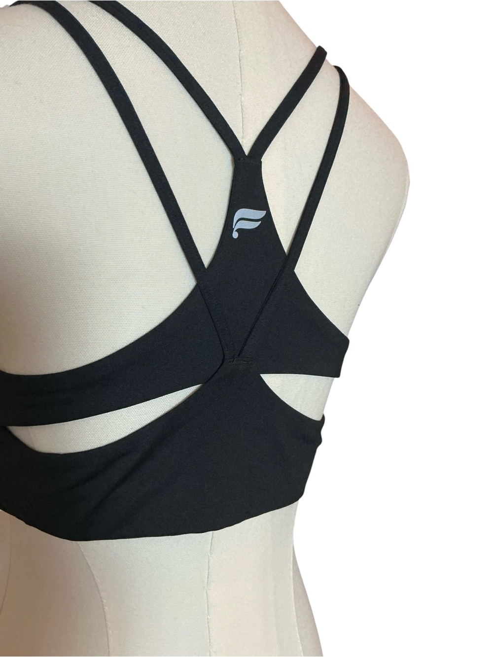 Fabletics Black Strappy Racerback Sports Bra Size Medium NWOT - Picture 6 of 8